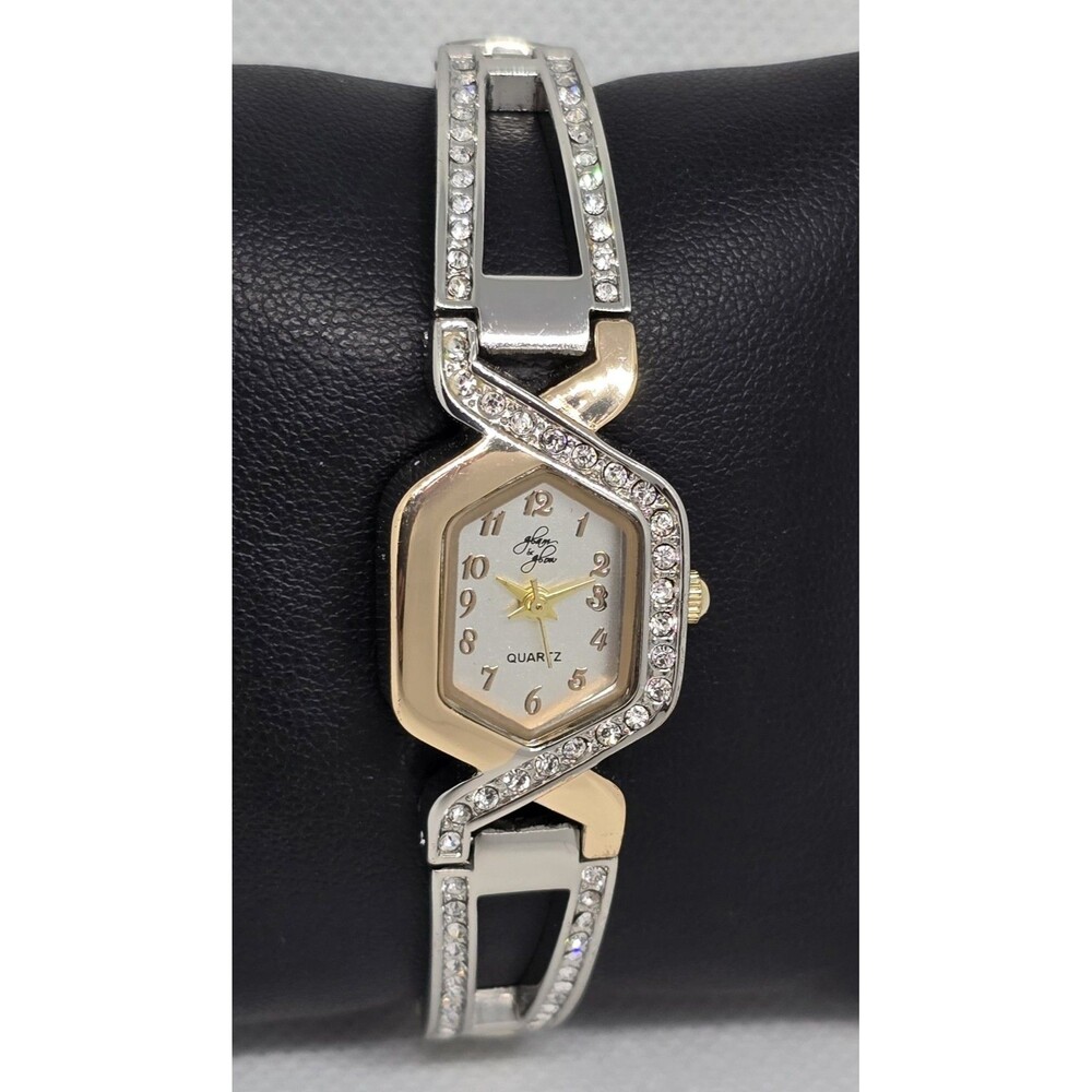 Women's Glam & Glam White Dial Two Tone Gold Silver Expansion Band Watch 11 - Picture 3 of 8